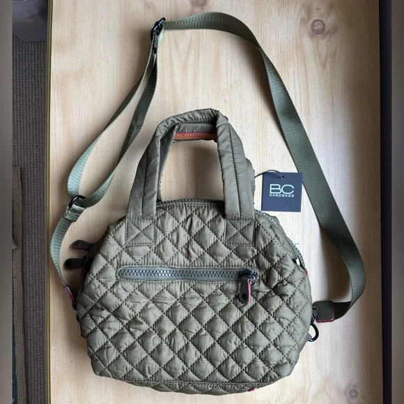 BC Handbags Quilted Crossbody Tote – Olive Green (NWT) - Picture 1 of 10